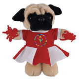 Soft Plush Stuffed Pug with Cheerleader Outfit