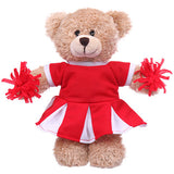 Soft Plush Tan Teddy Bear in Cheerleader Outfit