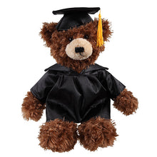 Chocolate Brandon Teddy Bear in Graduation Cap & Gown black