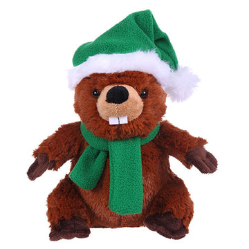 Stuffed Beaver with Hat and Scarf 8"