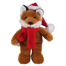 Stuffed Fox with Christmas Hat and Scarf