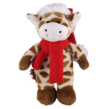 Stuffed Giraffe with Christmas Hat and Scarf