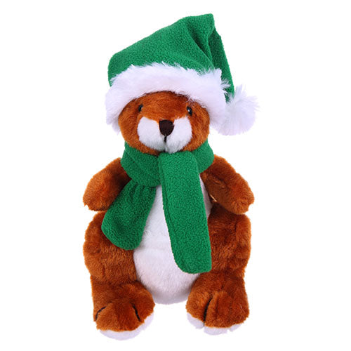 Soft Plush Kangaroo with Christmas Hat and Scarf