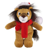 Soft Plush Stuffed Lion with Christmas Hat and Scarf