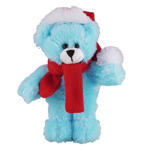 Christmas animals with customizable scarf Blue Bear 12"