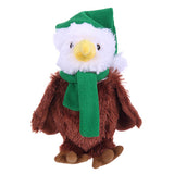 Soft Plush Stuffed Eagle with Christmas Hat and Scarf