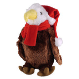 Soft Plush Stuffed Eagle with Christmas Hat and Scarf