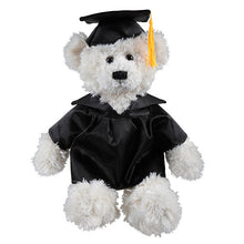 Cream Brandon Teddy Bear in Graduation Cap & Gown black