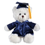 Soft Plush Cream Sitting Teddy Bear navy blue