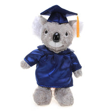 Soft Plush Koala in Graduation Cap & Gown Stuffed Animal navy blue