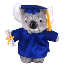Soft Plush Koala in Graduation Cap & Gown Stuffed Animal royal blue