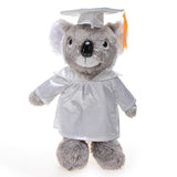 Soft Plush Koala in Graduation Cap & Gown Stuffed Animal white