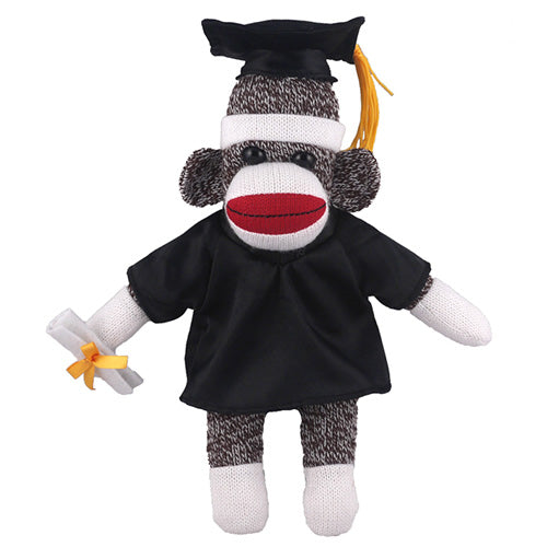 Original Sock Monkey in Graduation Cap & Gown