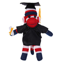 Patriotic Sock Monkey with Graduation Cap and Gown
