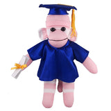 Pink Sock Monkey (Plush) in Graduation Cap & Gown