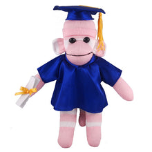 Pink Sock Monkey in Graduation Cap & Gown