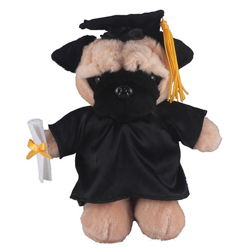 Graduation Stuffed Animal Plush Pug 12"