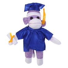 Purple Sock Monkey Plush with Graduation Cap and Gown