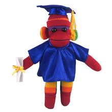 Rainbow Sock Monkey (Plush) in Graduation Cap & Gown