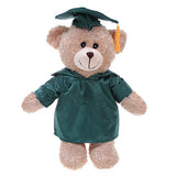 Soft Plush Tan Teddy Bear with Graduation Cap and Gown green