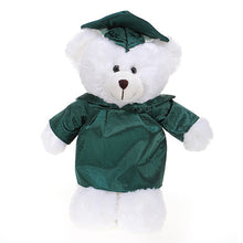 Custom_Plush_Stuffed_Animal_Graduation_Cap_Gown_White_Teddy_Bear_Forest_Green