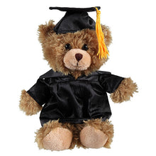Soft Plush Stuffed Mocha Teddy Bear in Graduation Cap black