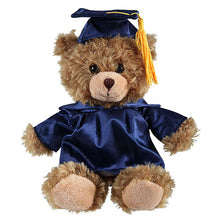 Soft Plush Stuffed Mocha Teddy Bear in Graduation Cap navy blue