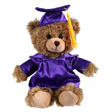 Soft Plush Stuffed Mocha Teddy Bear in Graduation Cap purple