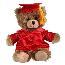Soft Plush Stuffed Mocha Teddy Bear in Graduation Cap red