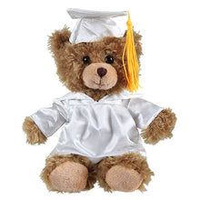 Soft Plush Stuffed Mocha Teddy Bear in Graduation Cap white