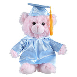 Soft Plush Pink Sitting Teddy Bear in Graduation Cap