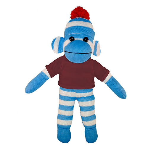 Soft Plush Blue Sock Monkey with Tee