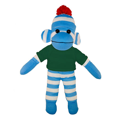 Soft Plush Blue Sock Monkey with Tee