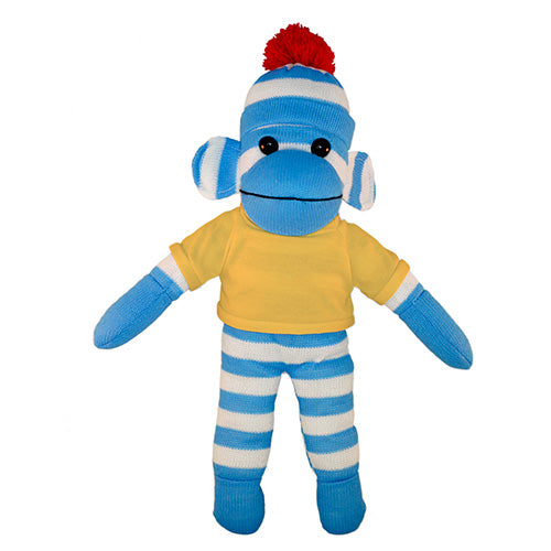 Soft Plush Blue Sock Monkey with Tee