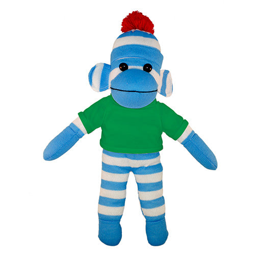 Soft Plush Blue Sock Monkey with Tee