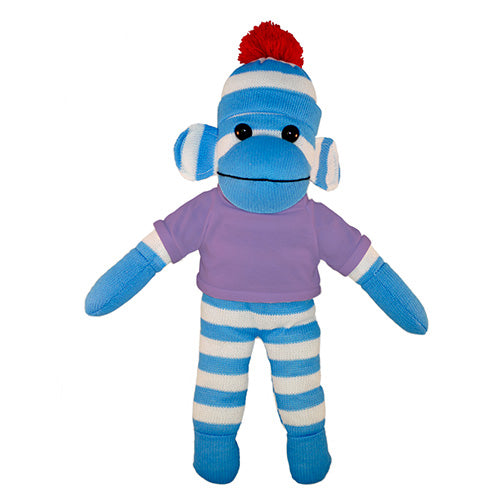 Soft Plush Blue Sock Monkey with Tee
