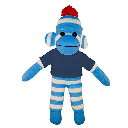 Soft Plush Blue Sock Monkey with Tee