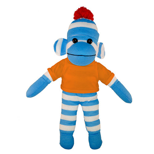 Soft Plush Blue Sock Monkey with Tee