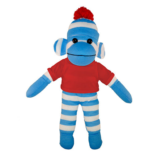 Soft Plush Blue Sock Monkey with Tee