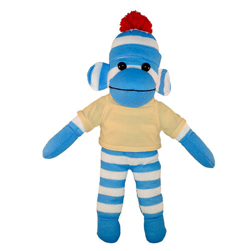 Soft Plush Blue Sock Monkey with Tee