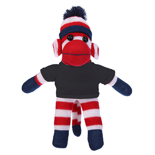 Soft Plush Patriotic Sock Monkey with Tee