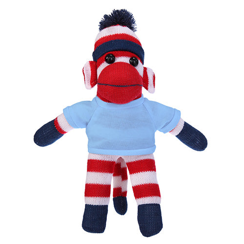 Soft Plush Patriotic Sock Monkey with Tee
