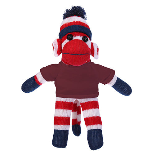 Soft Plush Patriotic Sock Monkey with Tee
