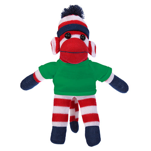 Soft Plush Patriotic Sock Monkey with Tee