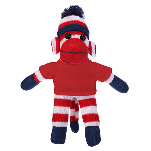 Soft Plush Patriotic Sock Monkey with Tee