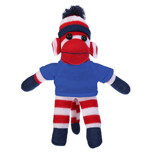 Soft Plush Patriotic Sock Monkey with Tee