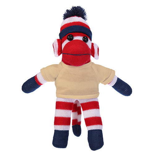Soft Plush Patriotic Sock Monkey with Tee