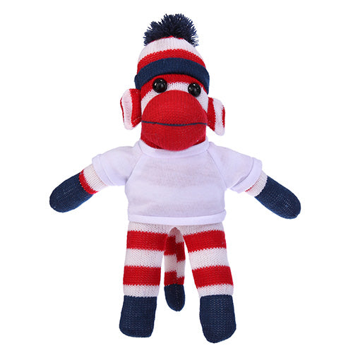 Soft Plush Patriotic Sock Monkey with Tee