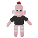 Soft Plush Pink Sock Monkey with Tee-2