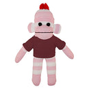 Soft Plush Pink Sock Monkey with Tee-3